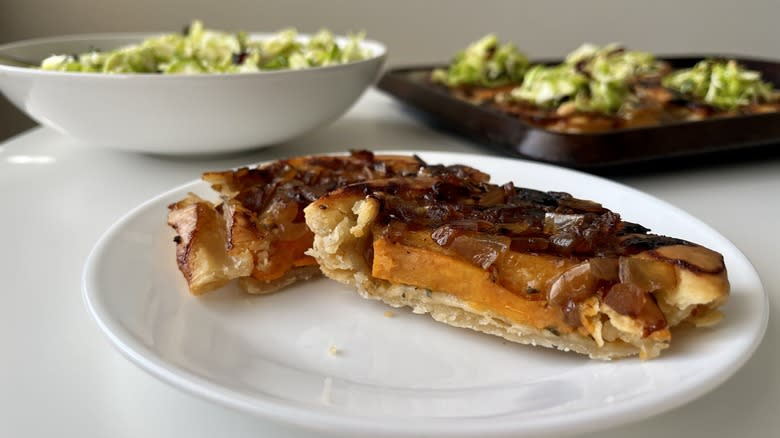 sweet potato tart on plate