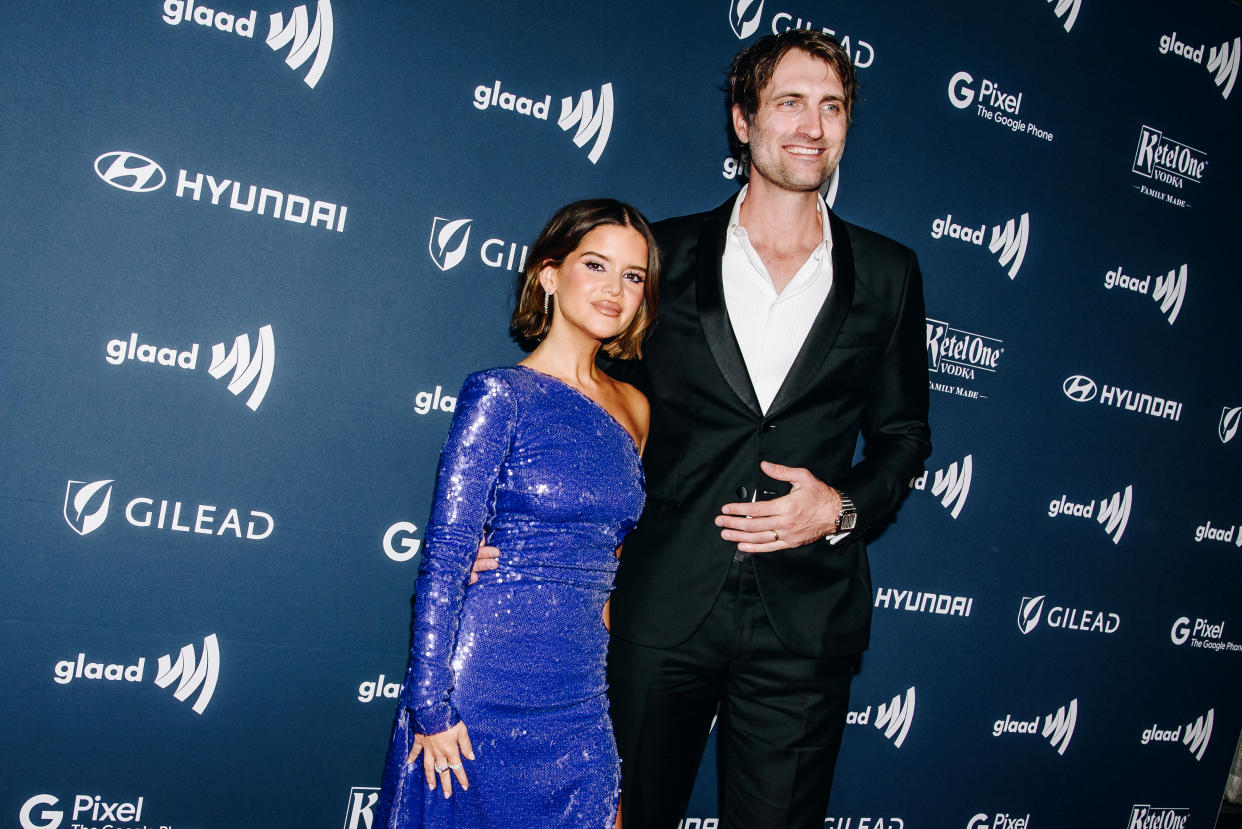 Maren Morris and Ryan Hurd at the 34th Annual GLAAD Media Awards held at the New York Hilton Midtown on May 13, 2023 in New York City.