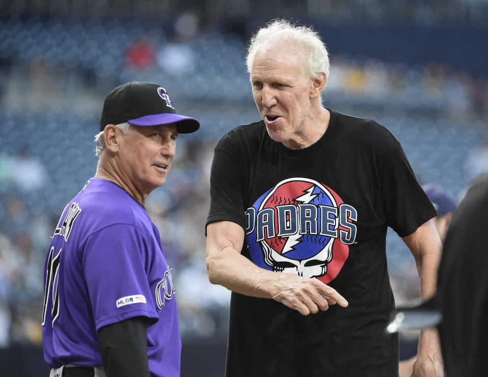 Basketball Hall of Famer Bill Walton was the talk of Petco Park Thursday. (Photo by Denis Poroy/Getty Images)