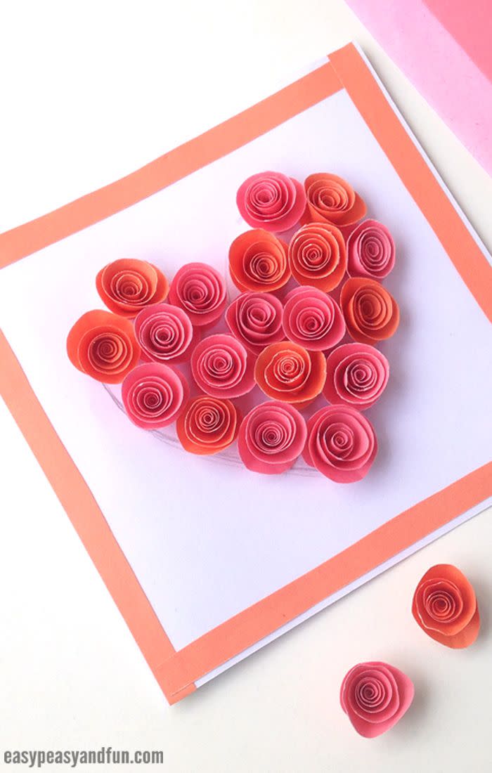 rose filled heart cards diy valentines day cards