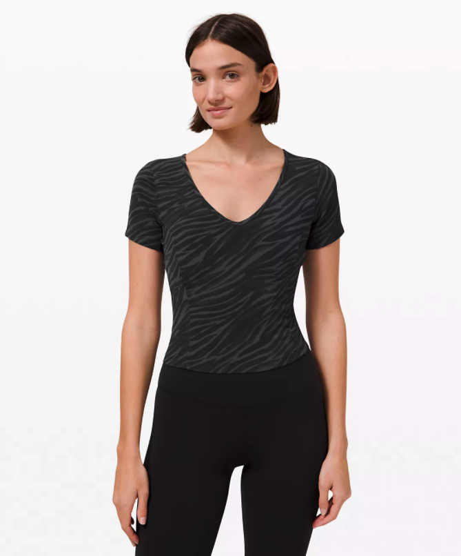 Nulu Cropped Slim Yoga Short Sleeve. Image via Lululemon.