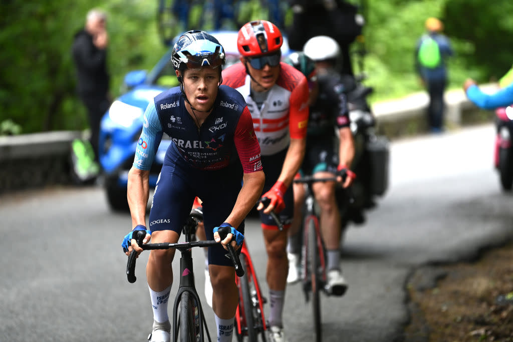  Sebastian Berwick (Israel-Premier Tech) leading the break on stage 12 of the Giro d'Italia 