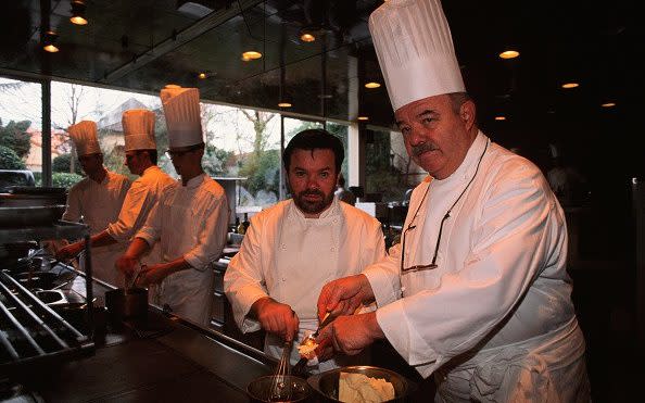 With his son Michel at La Maison Troisgros in Roanne - Pascal della Zuana/Sygma via Getty Images