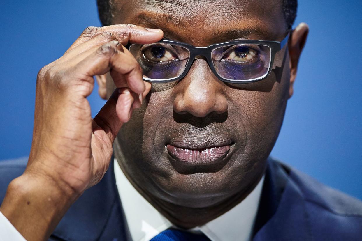 Credit Suisse CEO Tidjane Thiam attends the annual shareholders' meeting of the Swiss banking group on April 28, 2017 in Zurich. / AFP PHOTO / Michael Buholzer        (Photo credit should read MICHAEL BUHOLZER/AFP/Getty Images)