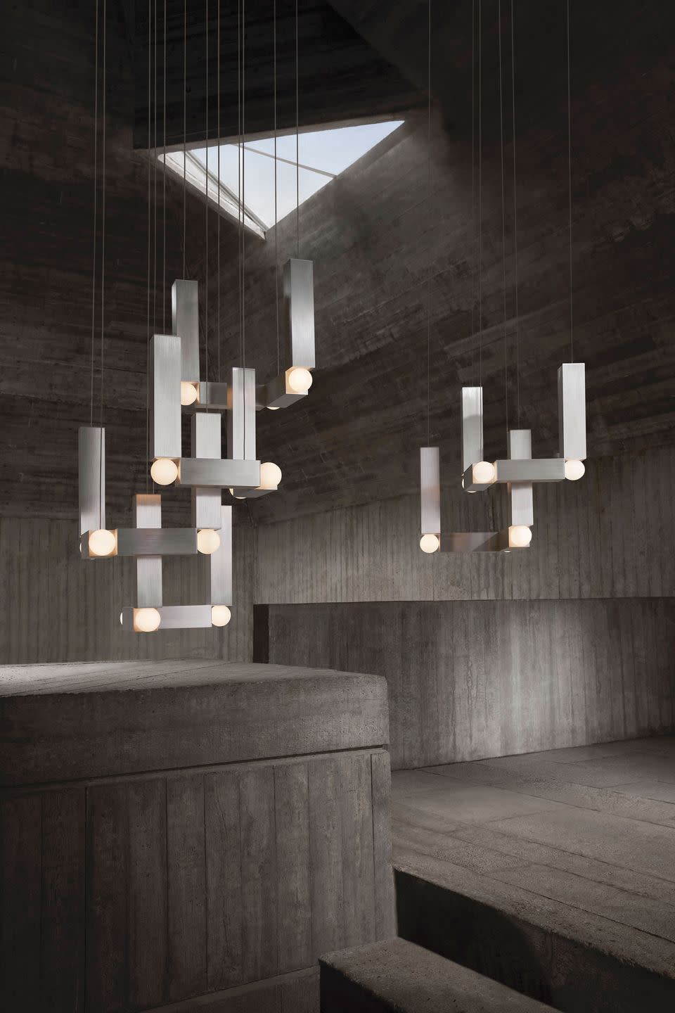 <p><strong>Who:</strong> Lee Broom</p><p><strong>What:</strong> “Divine Inspiration”</p><p><strong>Why:</strong> British lighting, furniture, and interior designer Lee Broom has designed his first lighting collection in four years for this edition of Salone, commemorating his 15th anniversary. “Divine Inspiration” is a mixture of handmade and ready-made lighting fixtures and sculptures that takes inspiration from Broom’s surroundings as a child, growing up around Brutalist architecture. He melds this view with the notion of religious lighting—specifically the way cathedrals are lit. The Vesper Light (pictured here) is made of extruded aluminum and combines the austerity of Brutalism with the modernism of cathedral lighting, resulting in a simple yet mystical piece that will undoubtedly stand the test of time and trends.</p>