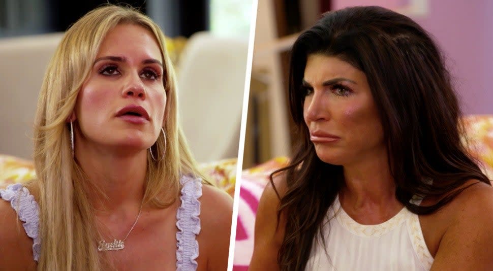 Jackie Goldschneider and Teresa Giudice face off on 'The Real Housewives of New Jersey' season 11 premiere.