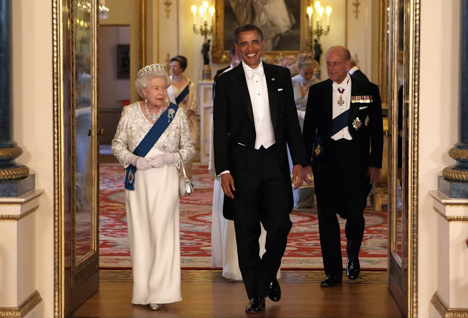 Die Queen bei einem Staatsbankett für Barack und Michelle Obama 2011. (Bild: Getty Images)