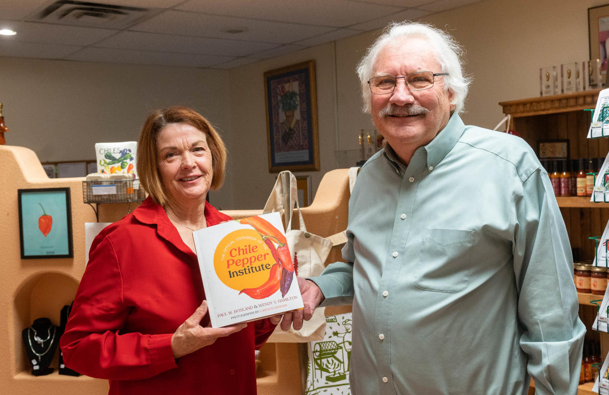 Horticulture Regents Professor Paul Bosland, also known as the “Chileman,” teamed up with Wendy Hamilton, Extension program specialist in the College of Agricultural, Consumer and Environmental Sciences, to create “The Official Cookbook of the Chile Pepper Institute.”