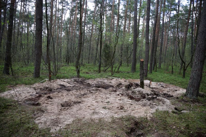 General view of the site where remains of an unidentified military object were found near the city of Bydgoszcz