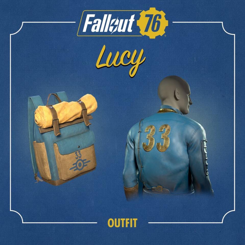 Fallout 76 character build outfit for Fallout TV series character Lucy Maclean