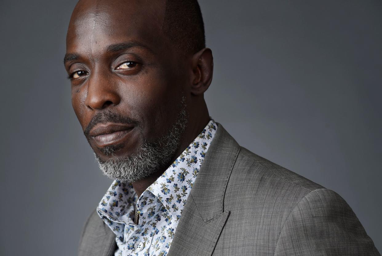 In this Saturday, July 30, 2016, file photo, Michael Kenneth Williams, a cast member in the HBO series "The Night Of," poses for a portrait during the 2016 Television Critics Association Summer Press Tour at the Beverly Hilton in Beverly Hills, Calif. Williams, who played the beloved character Omar Little on “The Wire,” has died. New York City police say Williams was found dead Monday, Sept. 6, 2021, at his apartment in Brooklyn. He was 54. 