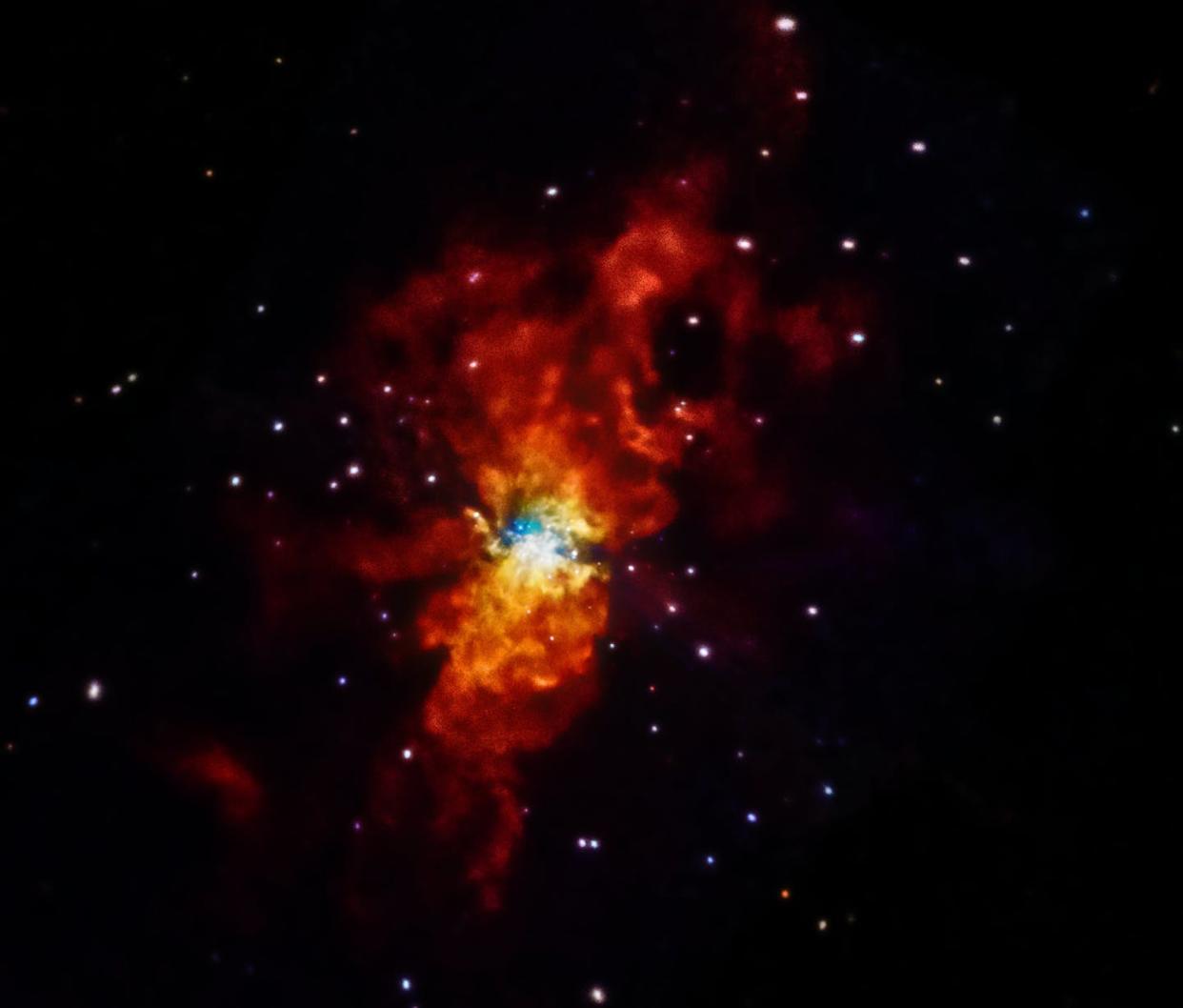 Supernova SN 2014J, detectada en la Galaxia Messier 82 <a href="https://www.nasa.gov/chandra/multimedia/supernova-sn2014j.html" rel="nofollow noopener" target="_blank" data-ylk="slk:NASA/CXC/SAO/R.Margutti et al;elm:context_link;itc:0;sec:content-canvas" class="link ">NASA/CXC/SAO/R.Margutti et al</a>, <a href="http://creativecommons.org/licenses/by-sa/4.0/" rel="nofollow noopener" target="_blank" data-ylk="slk:CC BY-SA;elm:context_link;itc:0;sec:content-canvas" class="link ">CC BY-SA</a>