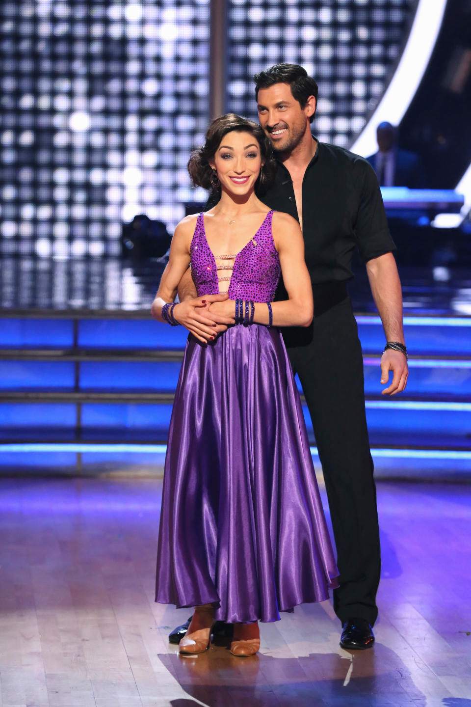 DANCING WITH THE STARS, (from left): Meryl Davis, Maksim Chmerkovskiy, 'Episode 1811 (18th Season Finale: A Winner is Announced)', (Season 18, aired May 20, 2014). photo: Adam Taylor / ©ABC / Courtesy Everett Collection