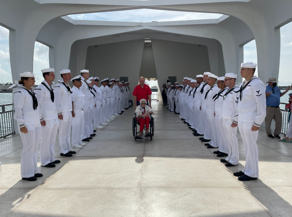 Louise Unkrich was a VIP at the 81st Pearl Harbor Memorial Day in Honolulu, Hawaii, in 2022.