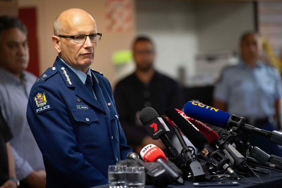 New Zealand Police Deputy Commissioner Mike Clement speaks to the media about the recovery operation of the bodies of those killed on White Island (AFP via Getty Images)