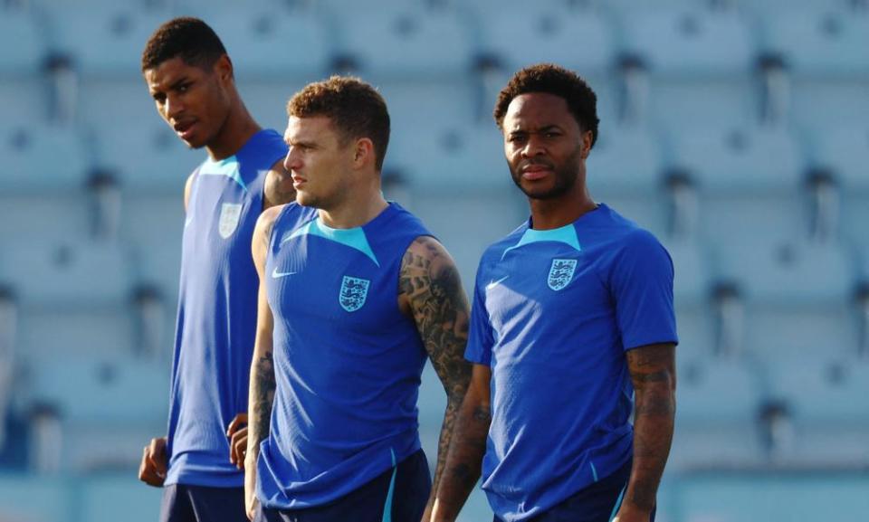 Raheem Sterling in England training on 3 December