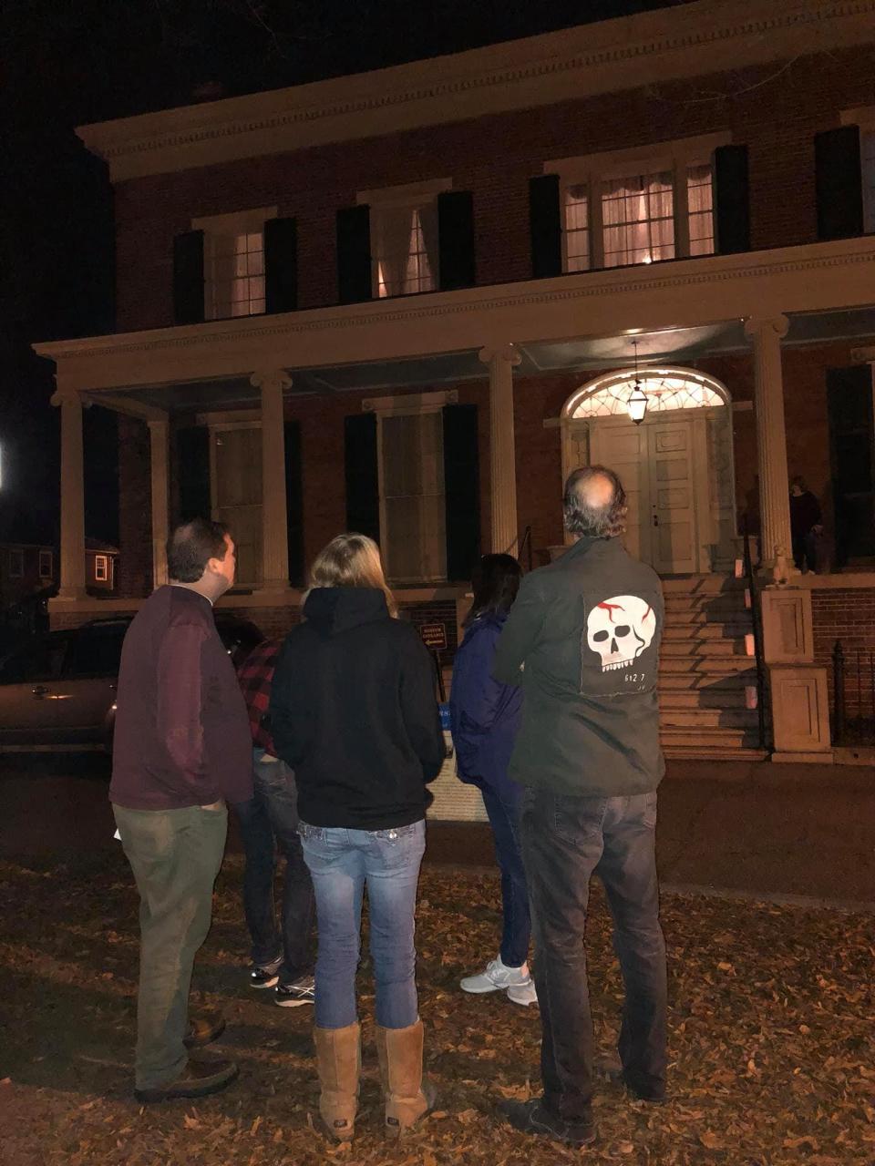 Ghost enthusiasts wait for their tour to begin at Centre Hill Mansion Museum's annual Ghost Watch on January 24, 2020 in Petersburg.