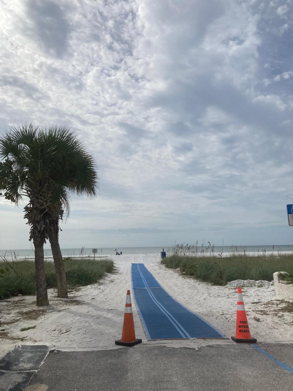 Mats for wheelchair access to the beach on the north end of Estero Island have been re-installed at four locations.