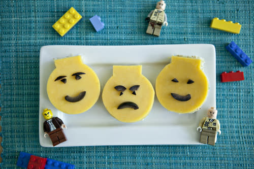Lego Man Pesto Cheese Sandwiches