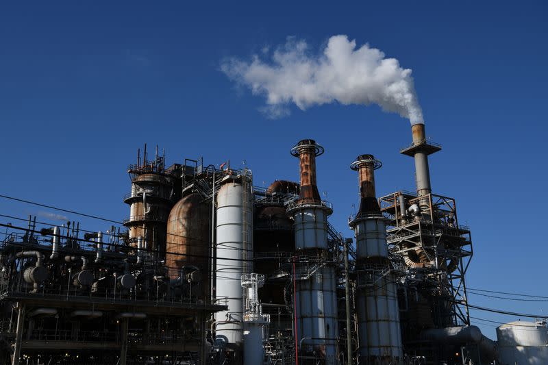 The LyondellBasell refinery, located near the Houston Ship Channel, is seen in Houston