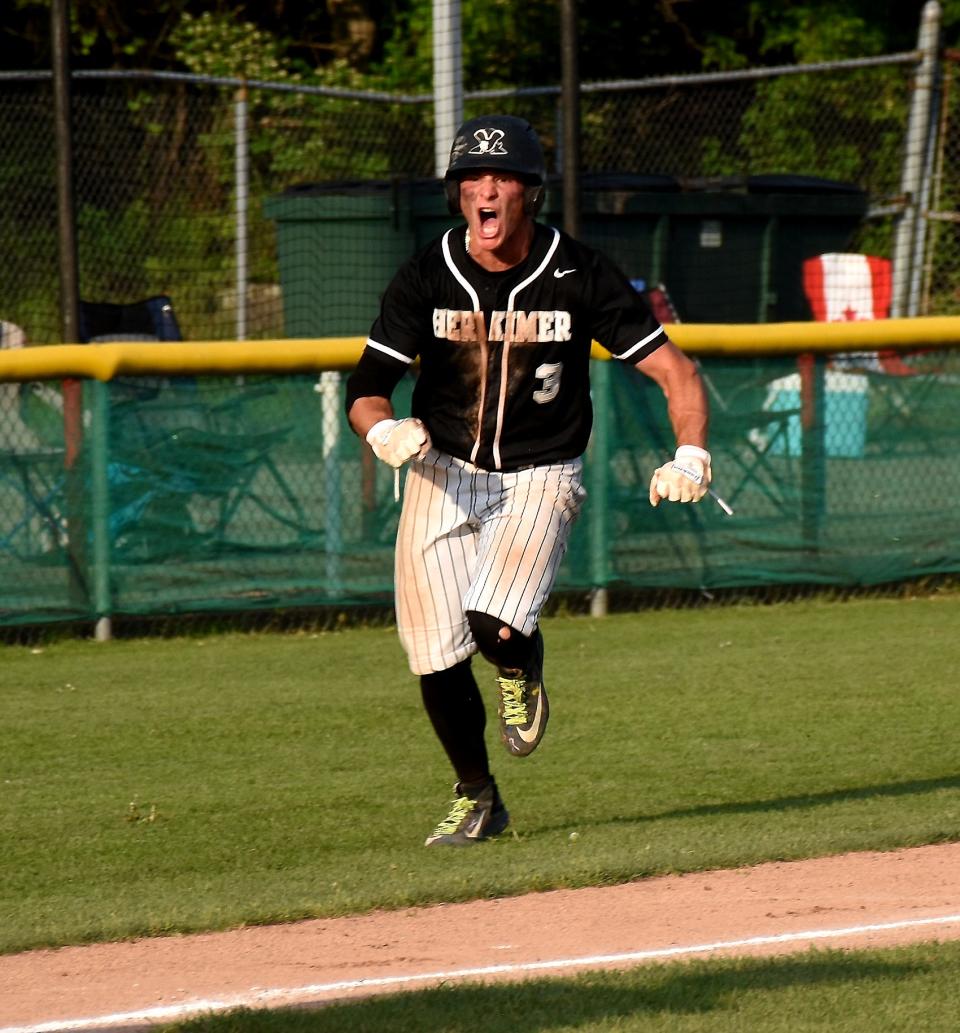 Trey Miller had three hits for Herkimer College in Monday's 9-3 win in the NJCAA's Division III tournament semifinal in Tennessee.