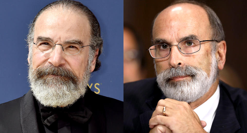 Mandy Patinkin, left, resembles Christine Blasey Ford's lawyer Michael Bromwich. (Photo: Getty Images)