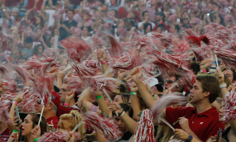 Alabama fans cheer during a game.