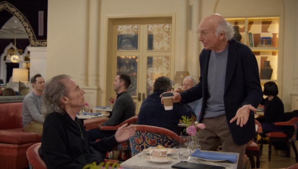 Richard Lewis (left) and Larry David in the “Curb Your Enthusiasm” finale. HBO