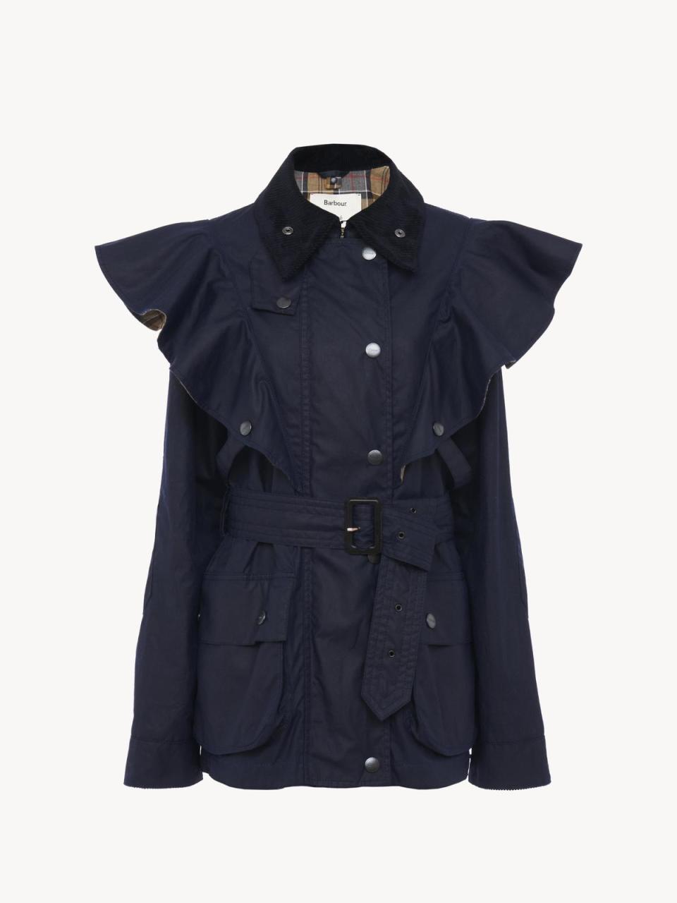 Barbour x Chloé Dustyn深藍色夾克。NT$67,400（Chloé提供）