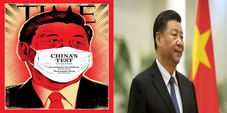 ▲中華人民共和國領導人習近平，被美國《時代》雜誌以戴口罩反諷並質疑其「中國夢」面臨的危機。（圖／翻攝自 TIME 雜誌／美聯社／達志影像）