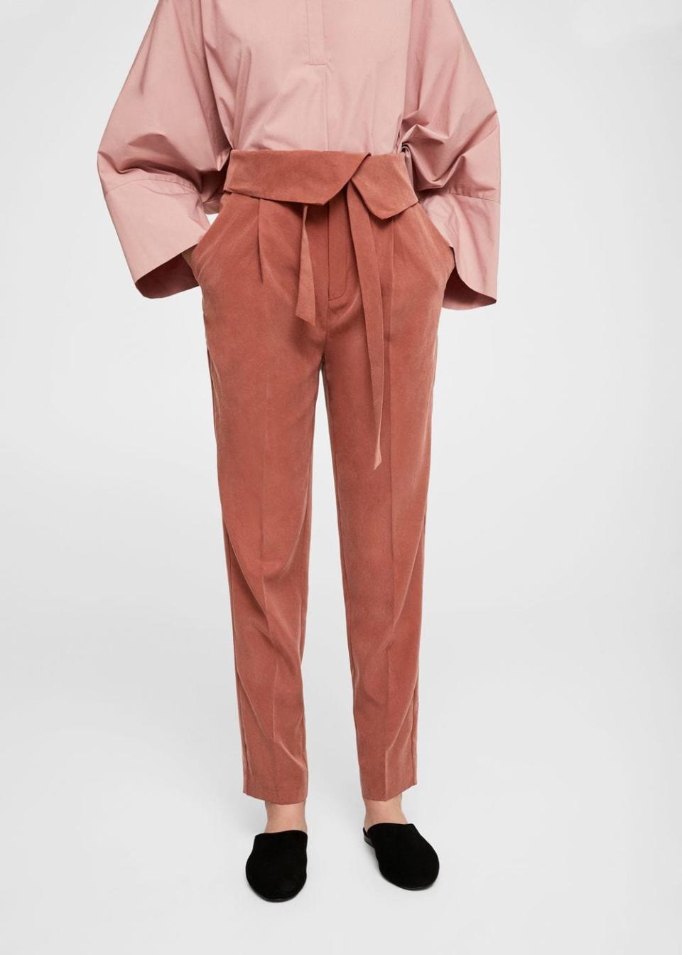 <a href="http://shop.mango.com/us/women/pants-loose/bow-belt-trousers_11055031.html?c=79&amp;n=1&amp;s=prendas.familia;26,326" target="_blank">Shop them here</a>.&nbsp;