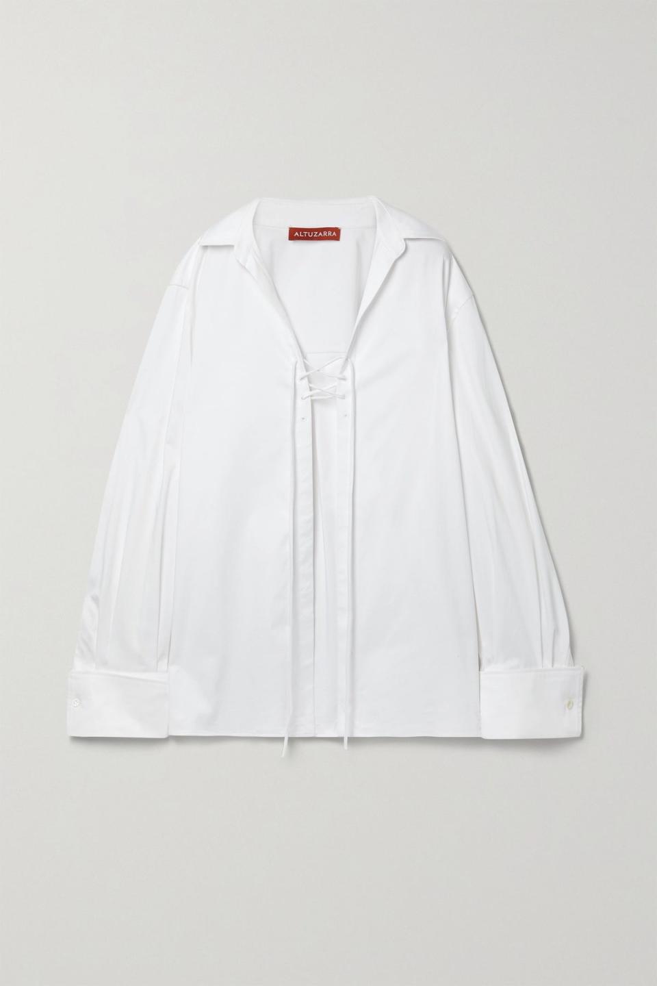 Altuzarra Deka Lace-Up Cotton Shirt (Altuzarra)