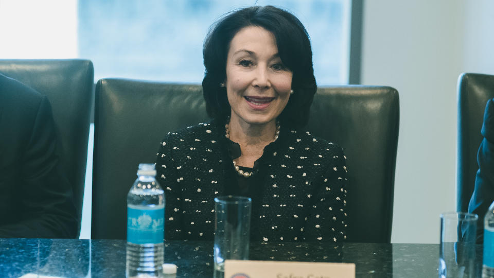 Oracle CEO Safra Catz is seen in attendance at a meeting of technology chiefs in the Trump Organization conference room at Trump TowerDonald Trump transition meetings, New York, USA - 14 Dec 2016.