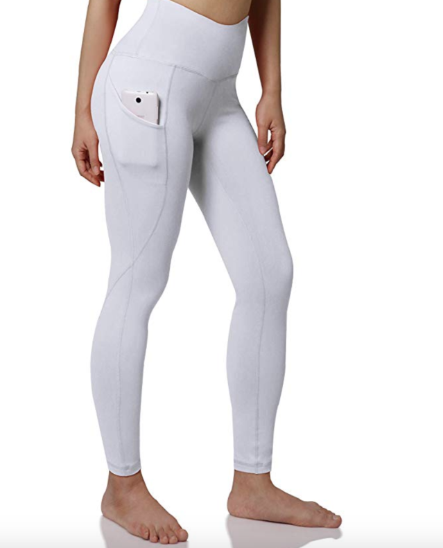 Buy ODODOS High Waist Out Pocket Yoga Pants Tummy Control Workout