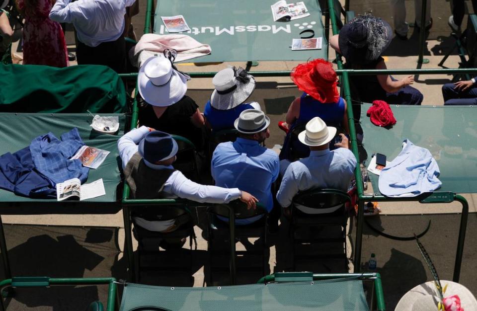 Fans for the Kentucky Derby were separated by empty boxes at Churchill Downs.