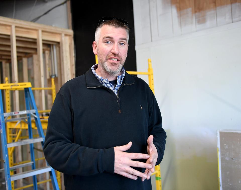 Dan Bell, Dream Big Performing Arts Center owner, talks about the work he's putting into the building Thursday, Dec. 14, 2023, at 2 E. Grove Street in Delmar, Delaware.