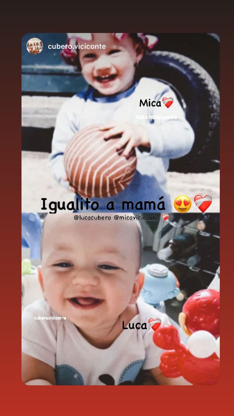 Mica Viciconte celebra el parecido con su bebé Luca