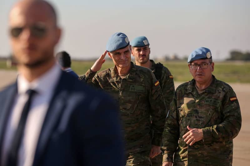 Aroldo Lazaro (C), commander of the United Nations Interim Force in Lebanon (UNIFIL), salutes as he arrives to attend a repatriation ceremony. 'For the end of Ramadan, on the occasion of Eid El Fitr, UNIFIL calls for a return to the cessation of hostilities, and a move towards a permanent ceasefire and a long-term solution to the conflict' Lazaro said. Marwan Naamani/dpa