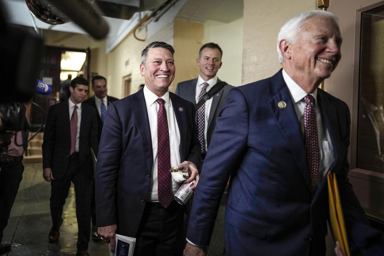 Image: Rep. Ronny Jackson, R-Texas, walks during the opening day of the 118th Congress at the U.S. Capitol on Jan 3, 2023. (Carolyn Kaster / AP)