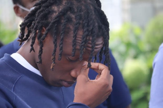 Kayshawn Olivier, the victim's son, questions why police shot his father in the stomach three times instead of using other non-lethal measures.  (Sarah Leavitt/CBC - image credit)