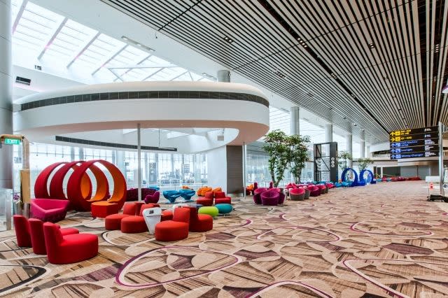 Transit seating area of Changi Airport's Terminal 4