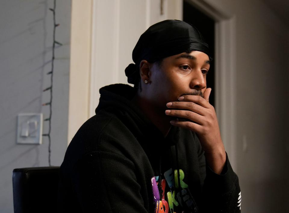 Dominic Davies, 23, speaks about his prior relationship with Nalah Jackson, the suspect arrested in the kidnapping of five-month-old twins from Columbus on Monday. He has full custody of their two children. Mandatory Credit: Barbara J. Perenic/Columbus Dispatch