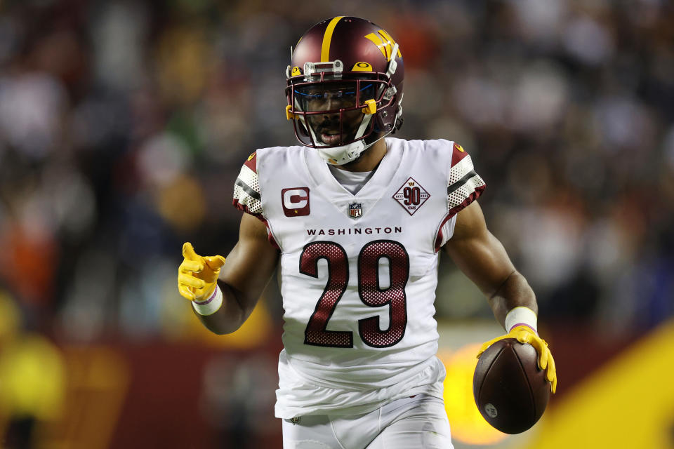 Kendall Fuller #29 of the Washington Commanders. (Photo by Rob Carr/Getty Images)
