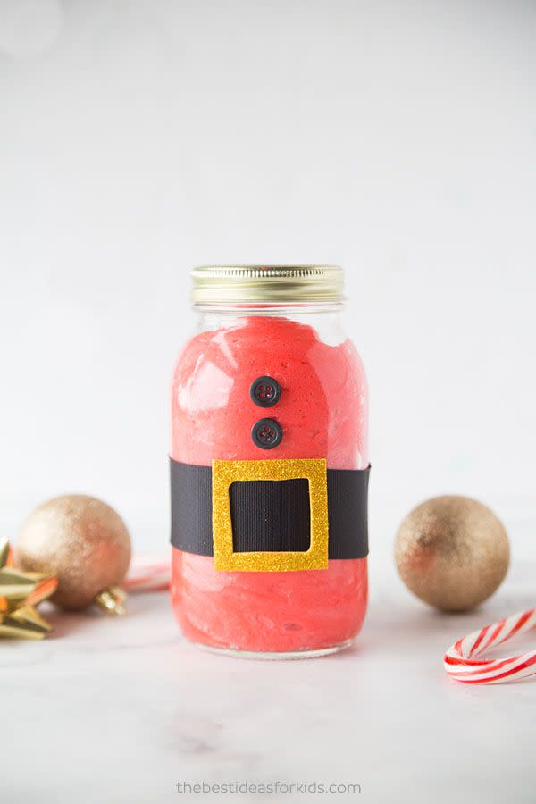 <p>Kids will love getting messy making this fluffy, Christmas-theme slime… complete with a Santa-inspired jar for storing it.</p><p><a href="https://www.thebestideasforkids.com/fluffy-santa-slime-recipe/" rel="nofollow noopener" target="_blank" data-ylk="slk:Get the tutorial at The Best Ideas for Kids »;elm:context_link;itc:0;sec:content-canvas" class="link "><em>Get the tutorial at The Best Ideas for Kids »</em></a></p>