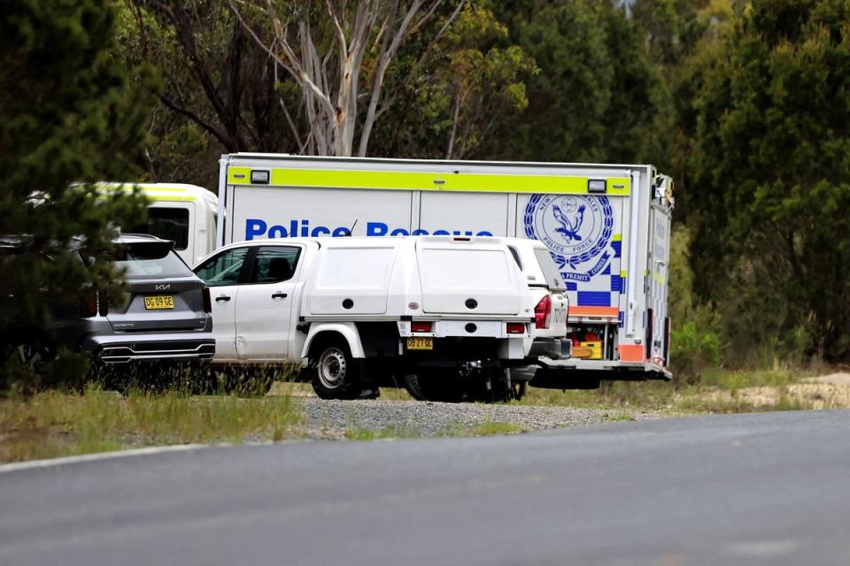 New South Wales police investigate the crime scene in Bungonia, Australia (AFP via Getty Images)