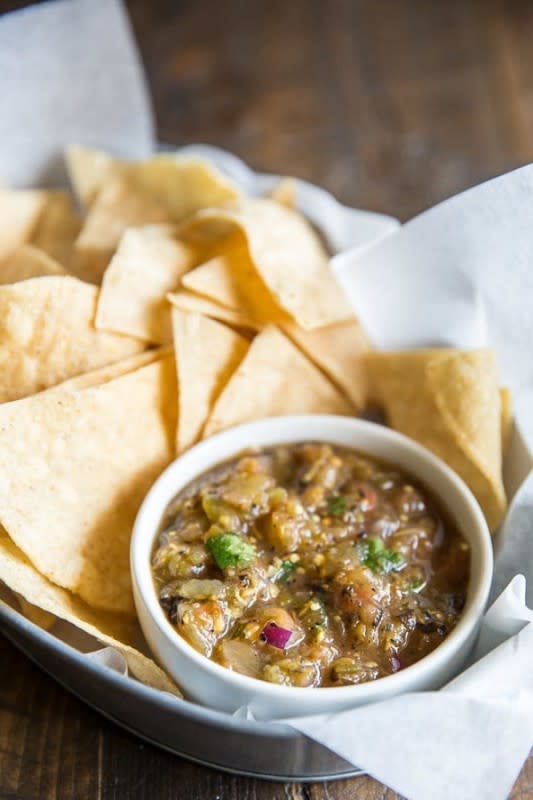 <p>Culinary Hill</p><p>This medium-heat copycat recipe is easy, flavorful, and so delicious. </p><p><strong>Get the recipe: </strong><a href="https://www.culinaryhill.com/chipotle-tomatillo-salsa-copycat/" rel="nofollow noopener" target="_blank" data-ylk="slk:Chipotle Tomatillo Salsa Recipe (Copycat);elm:context_link;itc:0;sec:content-canvas" class="link ">Chipotle Tomatillo Salsa Recipe (Copycat)</a></p>