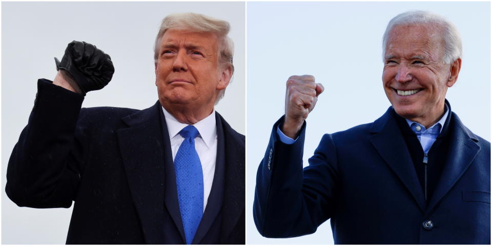 Los candidatos a la presidencia, el republicano Donald Trump y el demócrata Joe Biden. (Reuters)