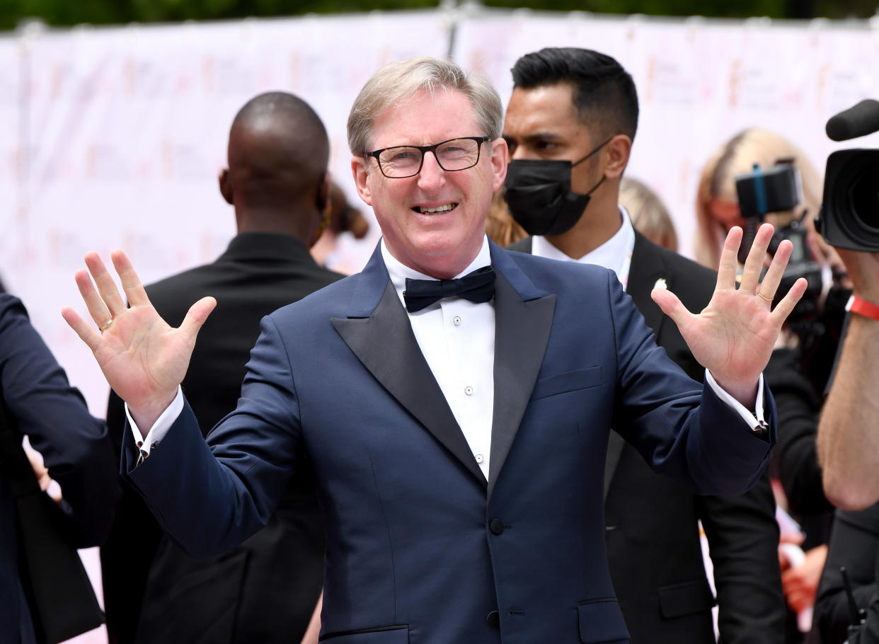 Adrian Dunbar arrives for the Virgin Media Bafta TV Awards at Television Centre on June 06, 2021 in London, England. (Photo by Karwai Tang/WireImage)