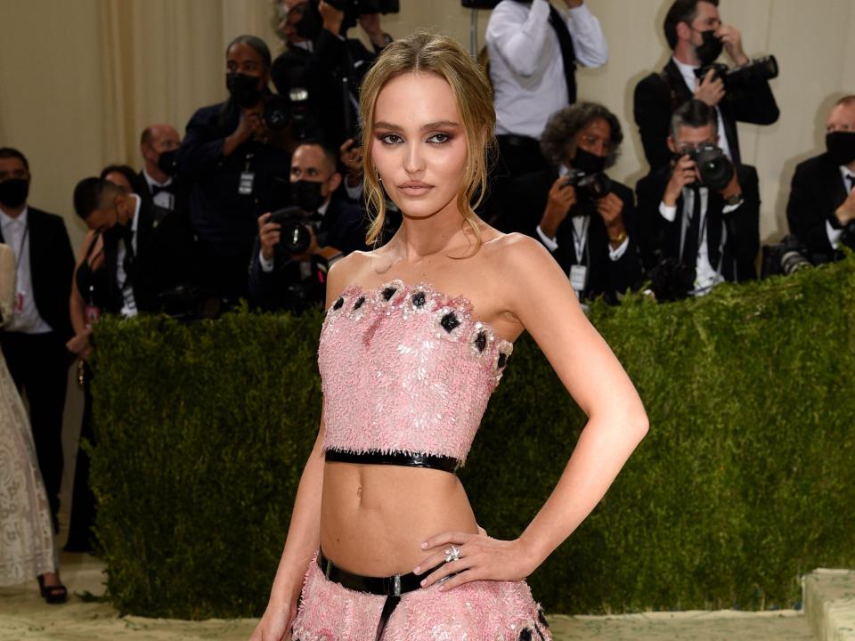 Lily-Rose Depp attends The Metropolitan Museum of Art's Costume Institute benefit gala celebrating the opening of the "In America: A Lexicon of Fashion" exhibition on Monday, Sept. 13, 2021, in New York.