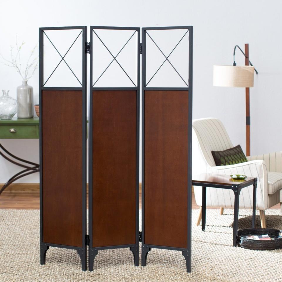 <a href="http://www.hayneedle.com/product/belham-living-trenton-3-panel-room-divider.cfm" target="_blank">Belham Living Trenton 3-Panel Room Divider Privacy Screen</a>, $179.99 at <a href="http://www.hayneedle.com/" target="_blank">Hayneedle</a>